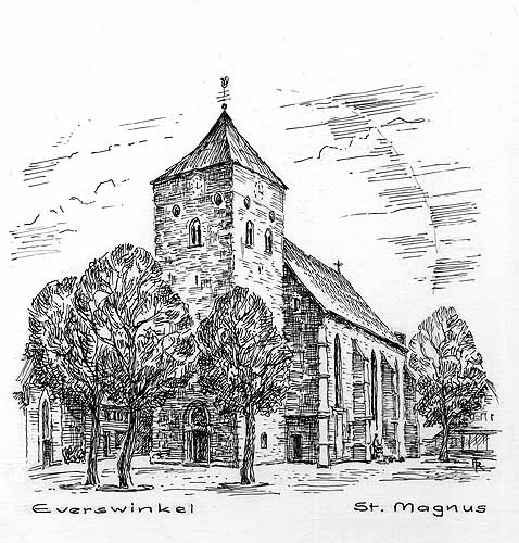 Die St.–Magnus–Kirche von Südwesten im Zustand der 1990er Jahre