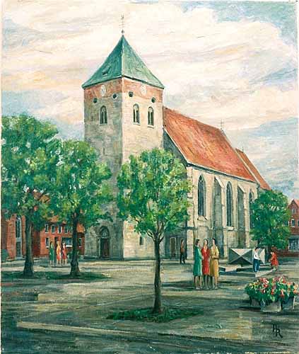 Der Kirchplatz und die St.–Magnus–Kirche von Südwesten