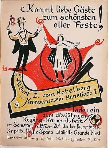 Plakat zum Kolping–Karnevalsfest 1972