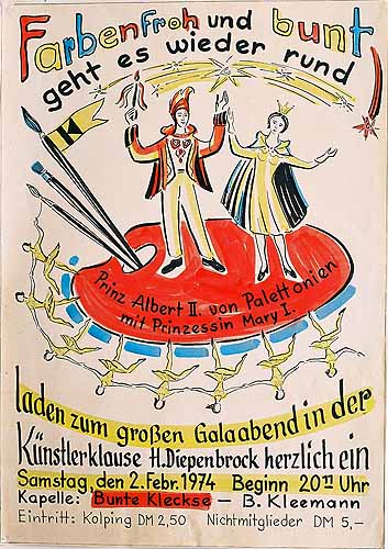 Plakat zum Kolping–Karnevalsfest 1974