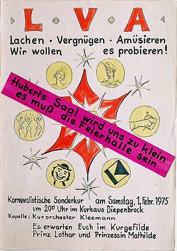 Plakat zum Kolping–Karnevalsfest 1975