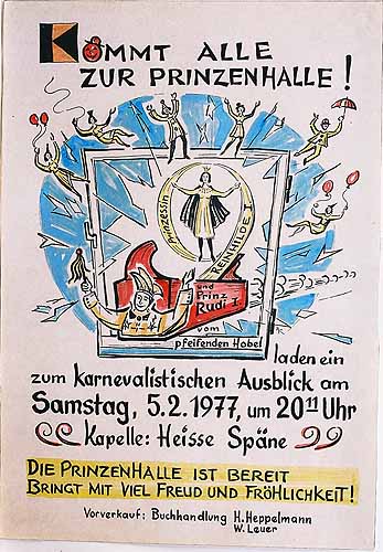 Plakat zum Kolping–Karnevalsfest 1977