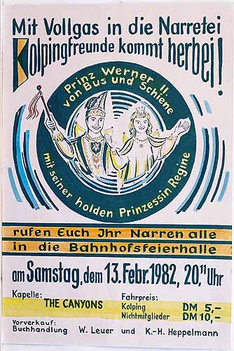 Plakat zum Kolping–Karnevalsfest 1982