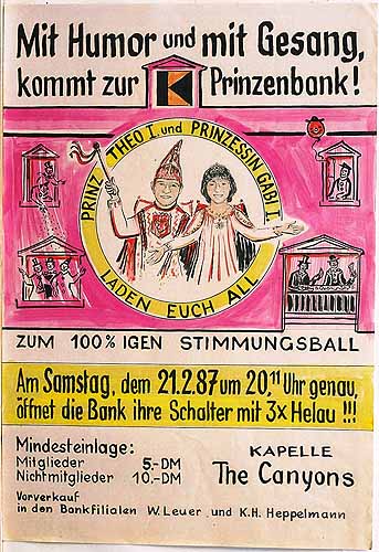 Plakat zum Kolping–Karnevalsfest 1987