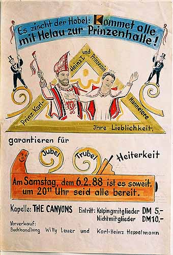 Plakat zum Kolping–Karnevalsfest 1988
