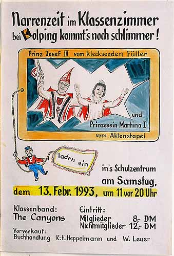 Plakat zum Kolping–Karnevalsfest 1993