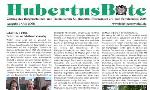 Der Hubertusbote - die Zeitung des Bürgerschützen- und Heimatvereins